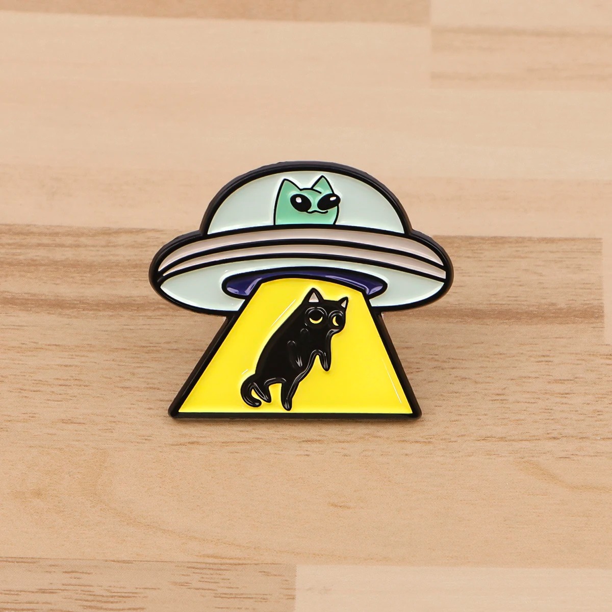 Model Kit Ufo - UFO Alien Emaille Pin Schwarze Katze