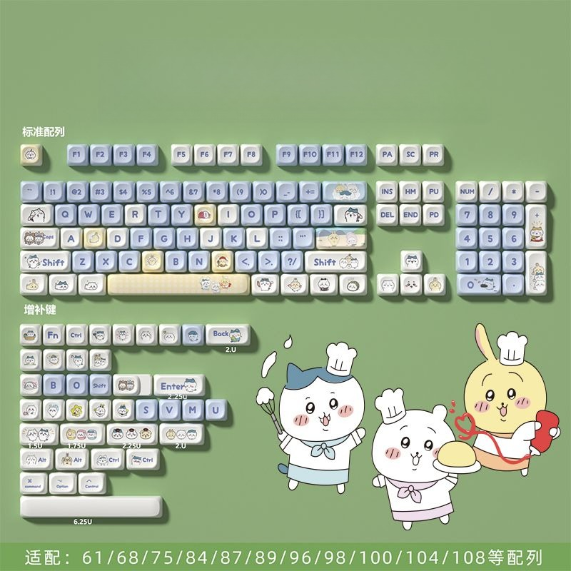 Model Kit Mecha - Kawaii Niedliche Chiikawa-Themen-Tastenkappen, komplettes Set, Ersatzkappen,