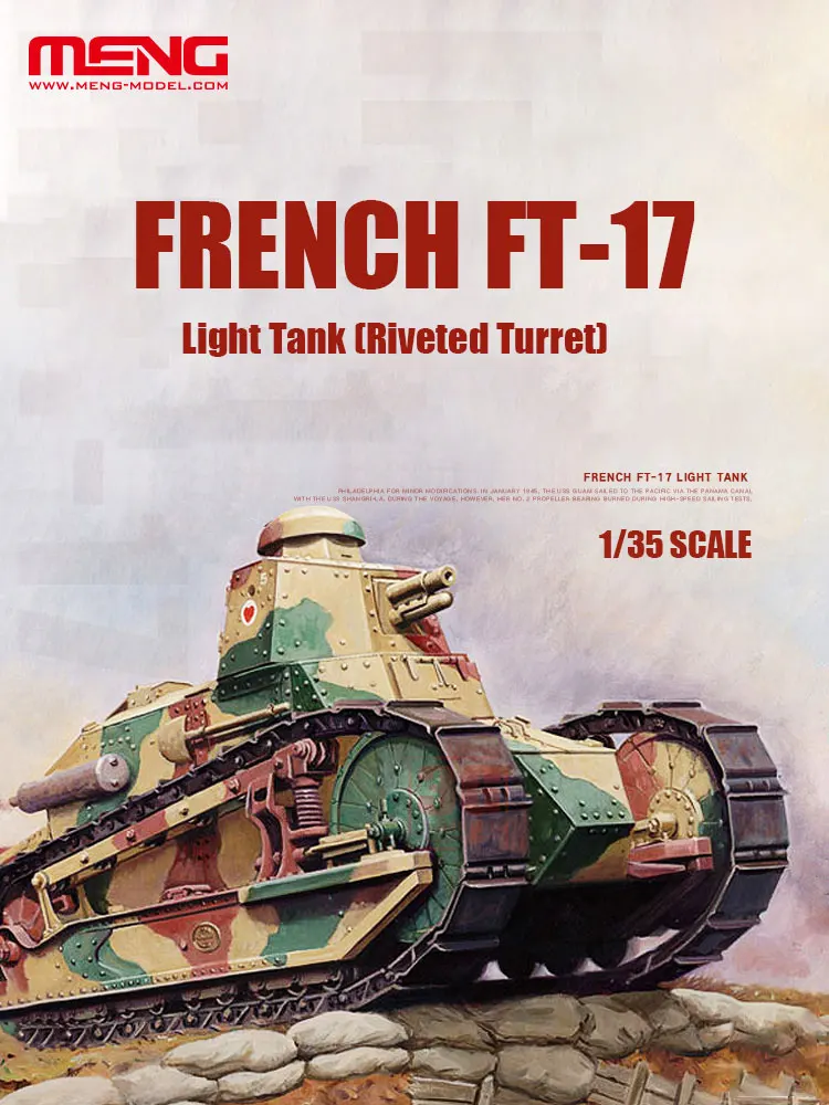 Model Kit History - MENG Zusammengebauter Modellbausatz TS-011French FT-17 Leichter