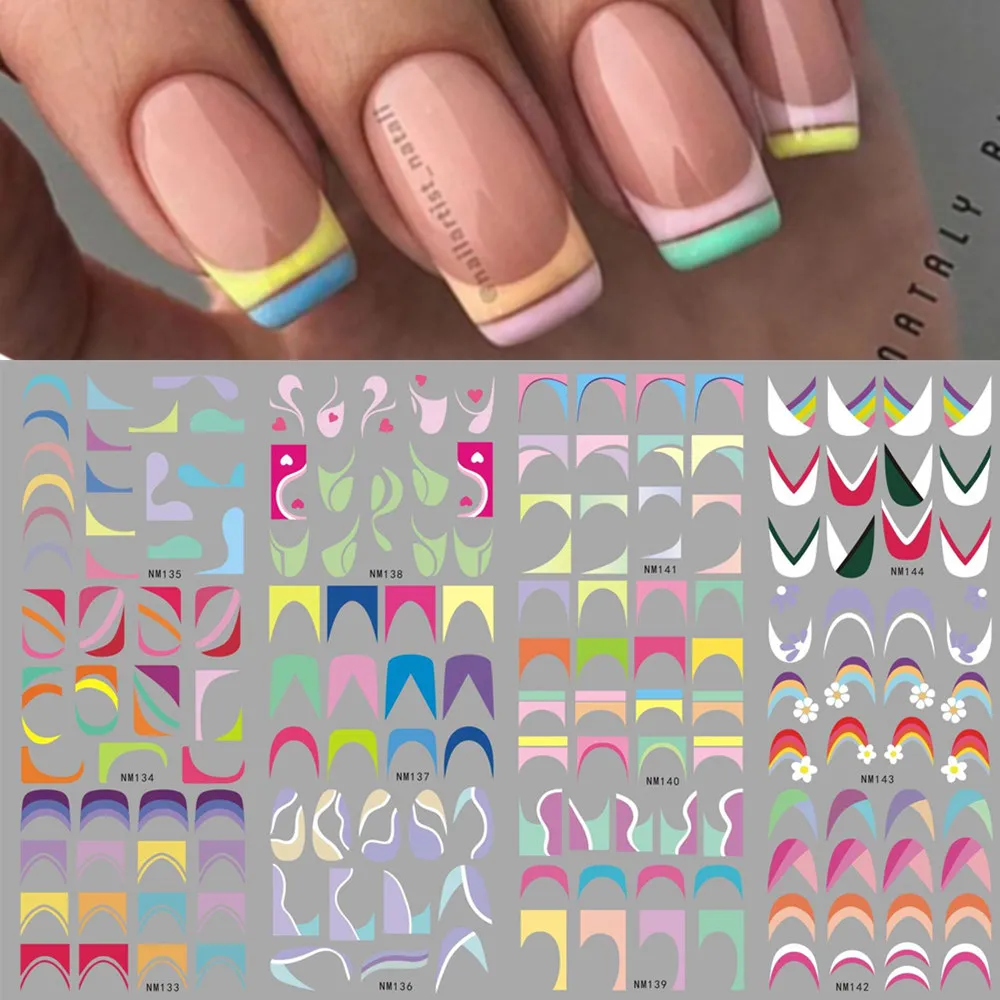 Waterslide Decal Paper - Französische Tipps Nagel Slider Aufkleber Tattoo