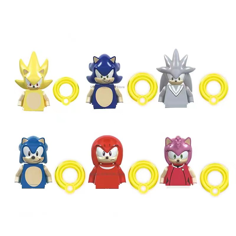 Model Kit Sonic - 6-teiliges Set Anime Sonic Bricks Shadow
