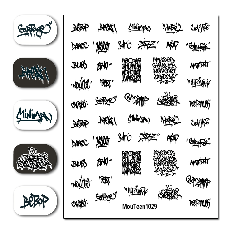 Waterslide Decal Paper - Neueste Heiße Mouteen1029 Tropft Graffiti Nagel