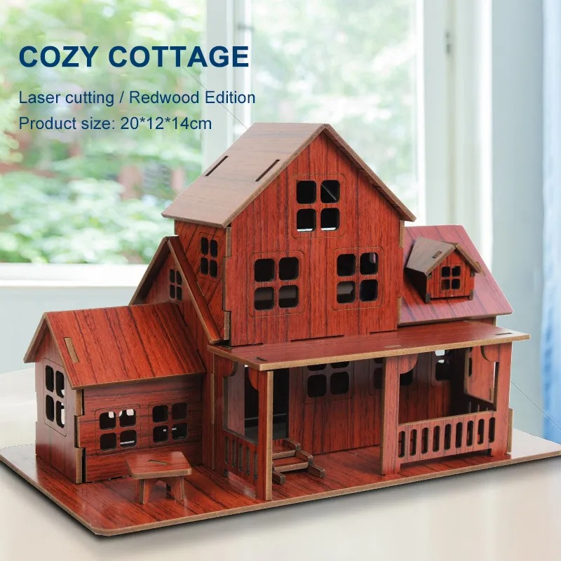 Model Kit Mecha - 3D-Holzpuzzle-Modell: Gemütliches Cottage – DIY mechanisches