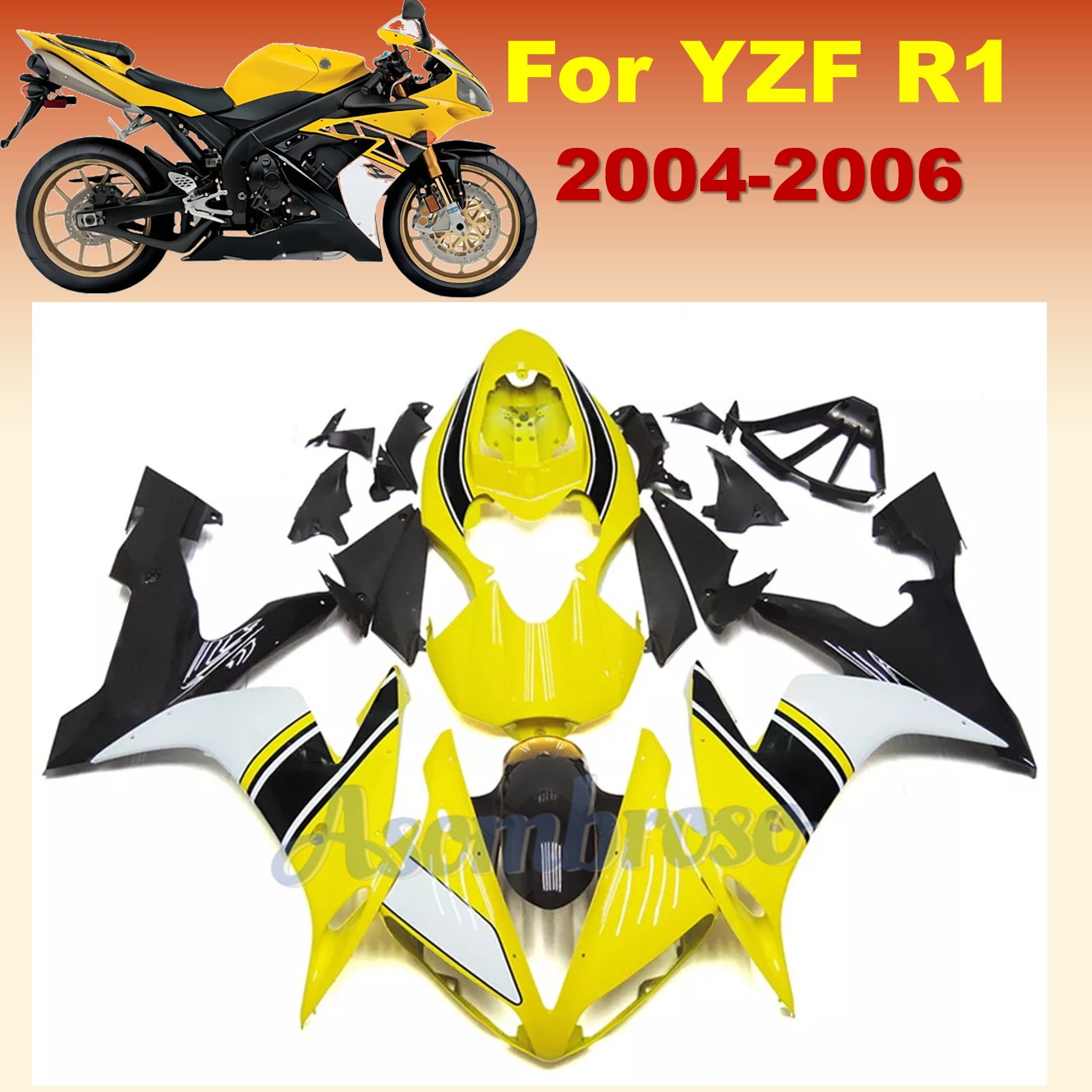 Model Kit Yamaha R1 - ABS-Kunststoffgehäuse Motorradverkleidungsset für YAMAHA YZFR1 2004