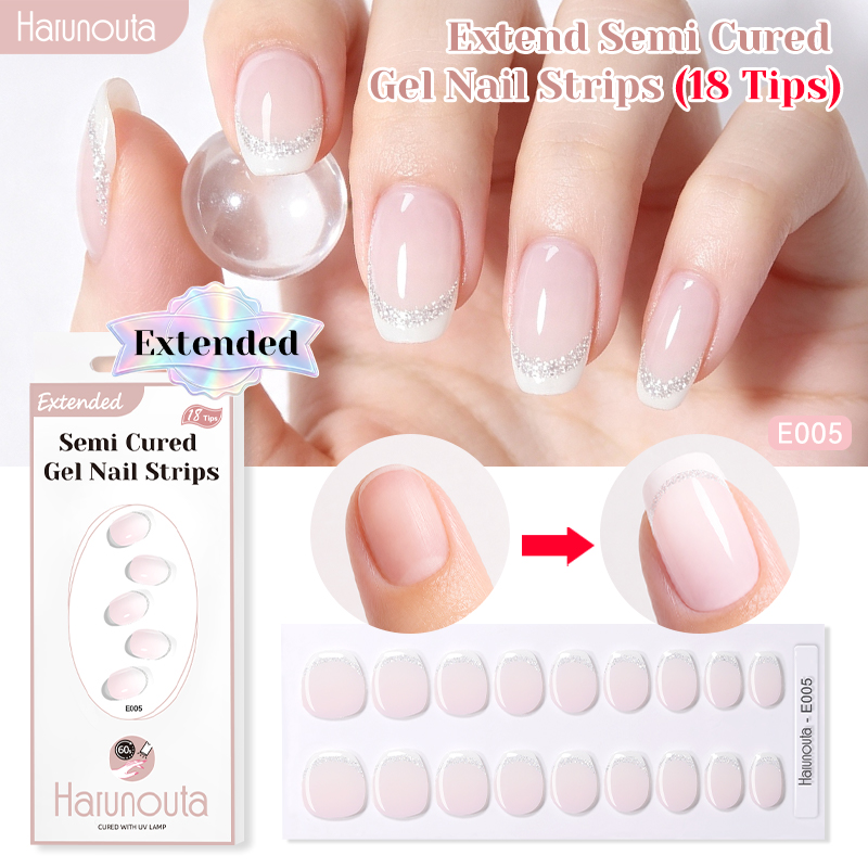 Waterslide Decal Paper - Harunouta 18 Streifen Verlängerte Semi-Cured Gel-Nagelstreifen