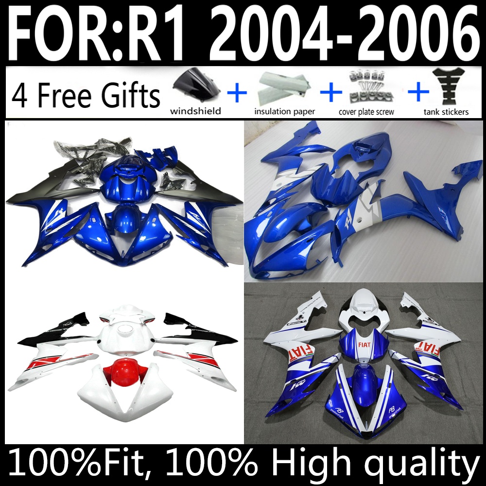 Model Kit Yamaha R1 - Unter-Sitz-Auspuffmodell-Einspritzverkleidungskit für Yamaha YZF-R1 2004-2006 Karosserieverkleidungsset,